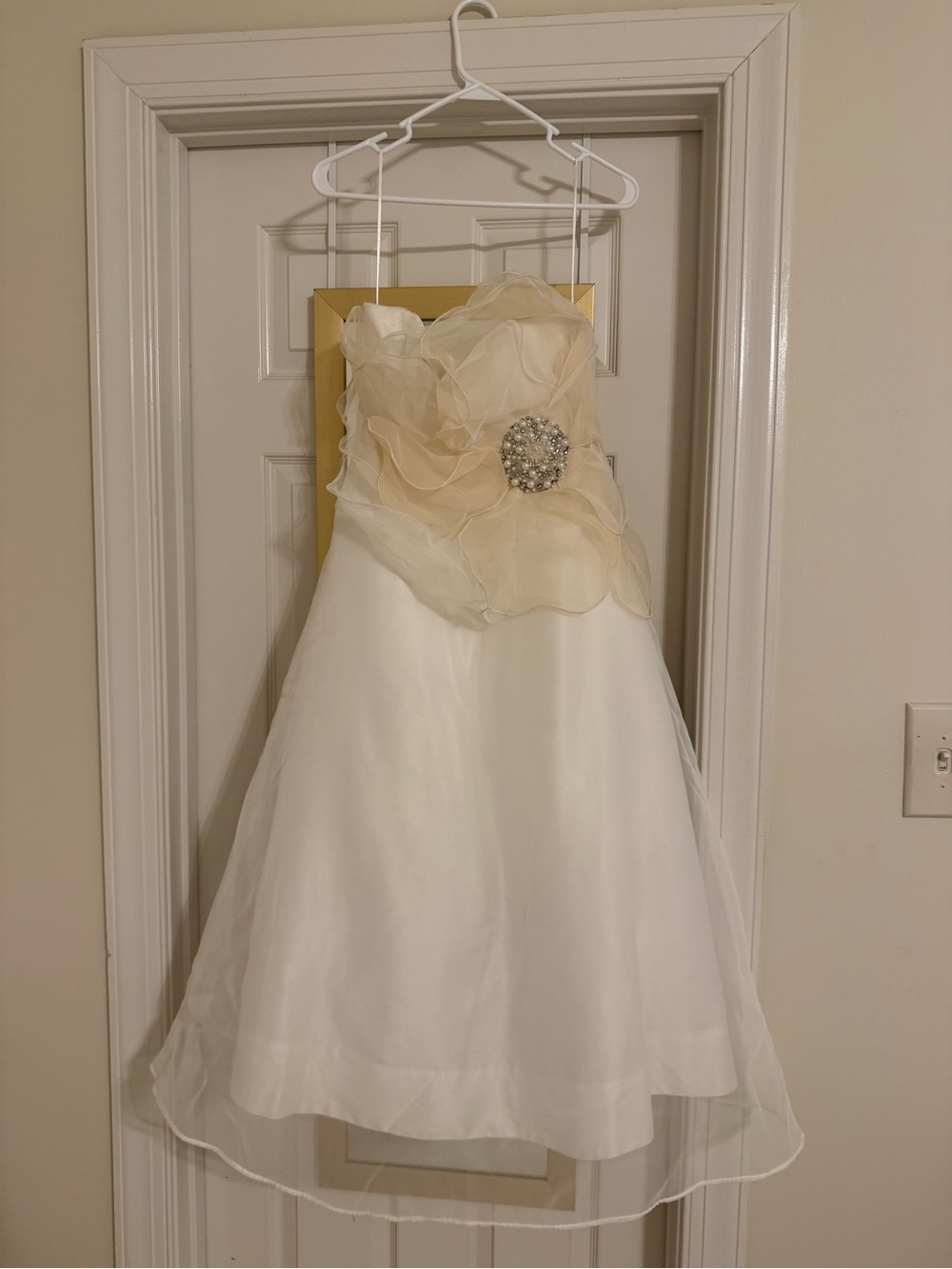 BHLDN Organza Floral Appliqué Midi Dress NWT